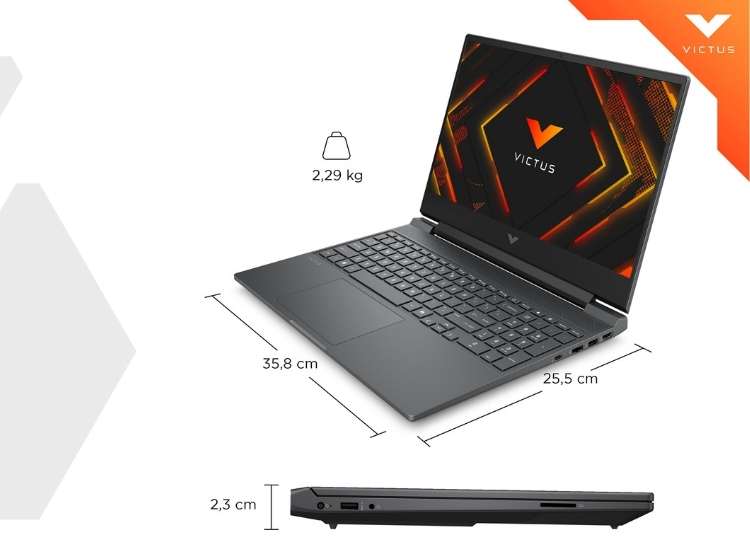 LAPTOP HP VICTUS GAMING 15 RYZEN 7 RTX 3050 15.6 FHD 144HZ 512GB SSD - 8