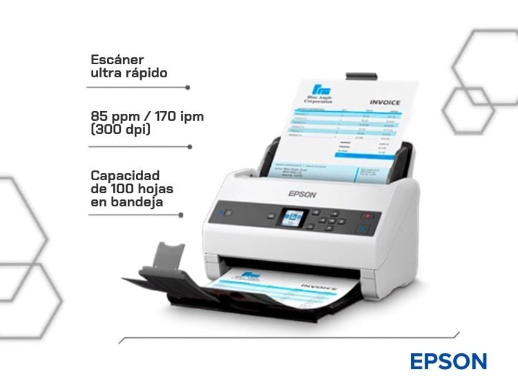 ESCANER EPSON DS-970 DÚPLEX COLOR 85 PPM 170 IPM ADF 100 HOJAS USB 3.0 - 2