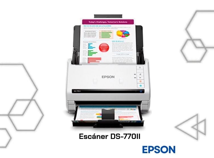 ESCÁNER DE DOCUMENTOS EPSON DS-770 II DÚPLEX 45 PPM 90 IPM ADF 100 HOJAS USB 3.0 - 1