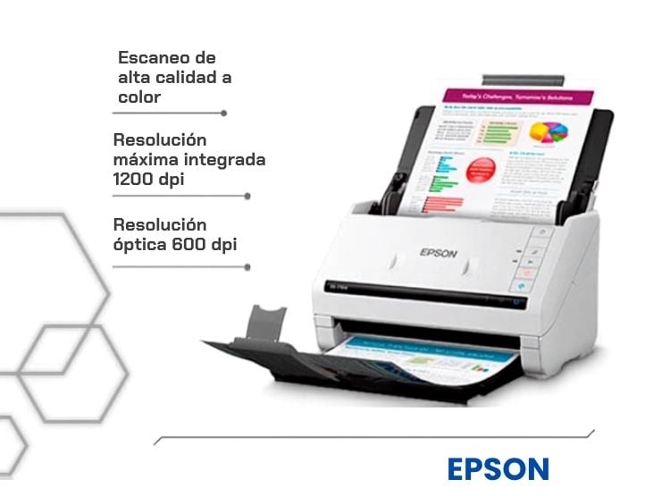 ESCÁNER DE DOCUMENTOS EPSON DS-770 II DÚPLEX 45 PPM 90 IPM ADF 100 HOJAS USB 3.0 - 2