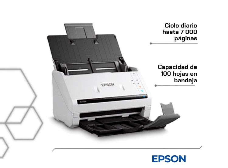 ESCÁNER DE DOCUMENTOS EPSON DS-770 II DÚPLEX 45 PPM 90 IPM ADF 100 HOJAS USB 3.0 - 4