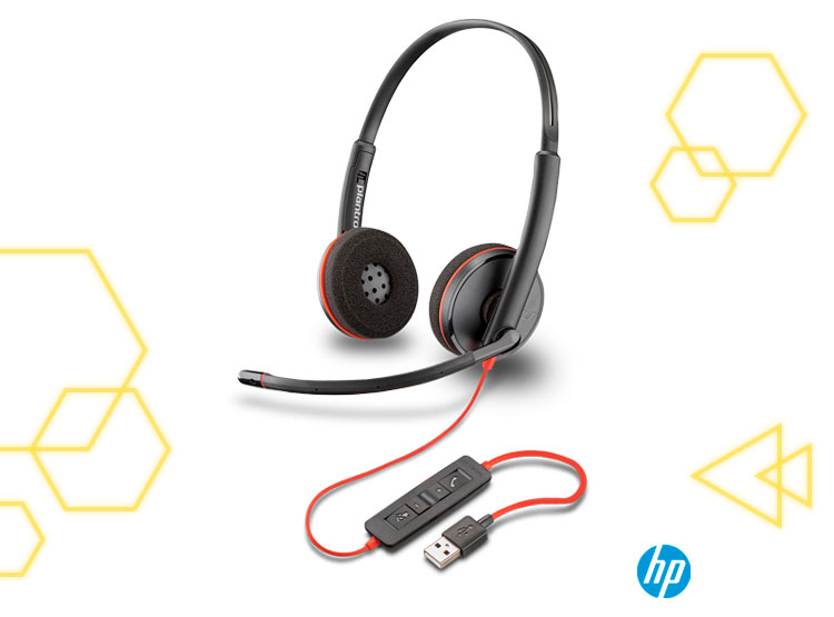 AUDÍFONOS HP POLY BLACKWIRE 3220 USB-C/A STEREO NEGRO - 1