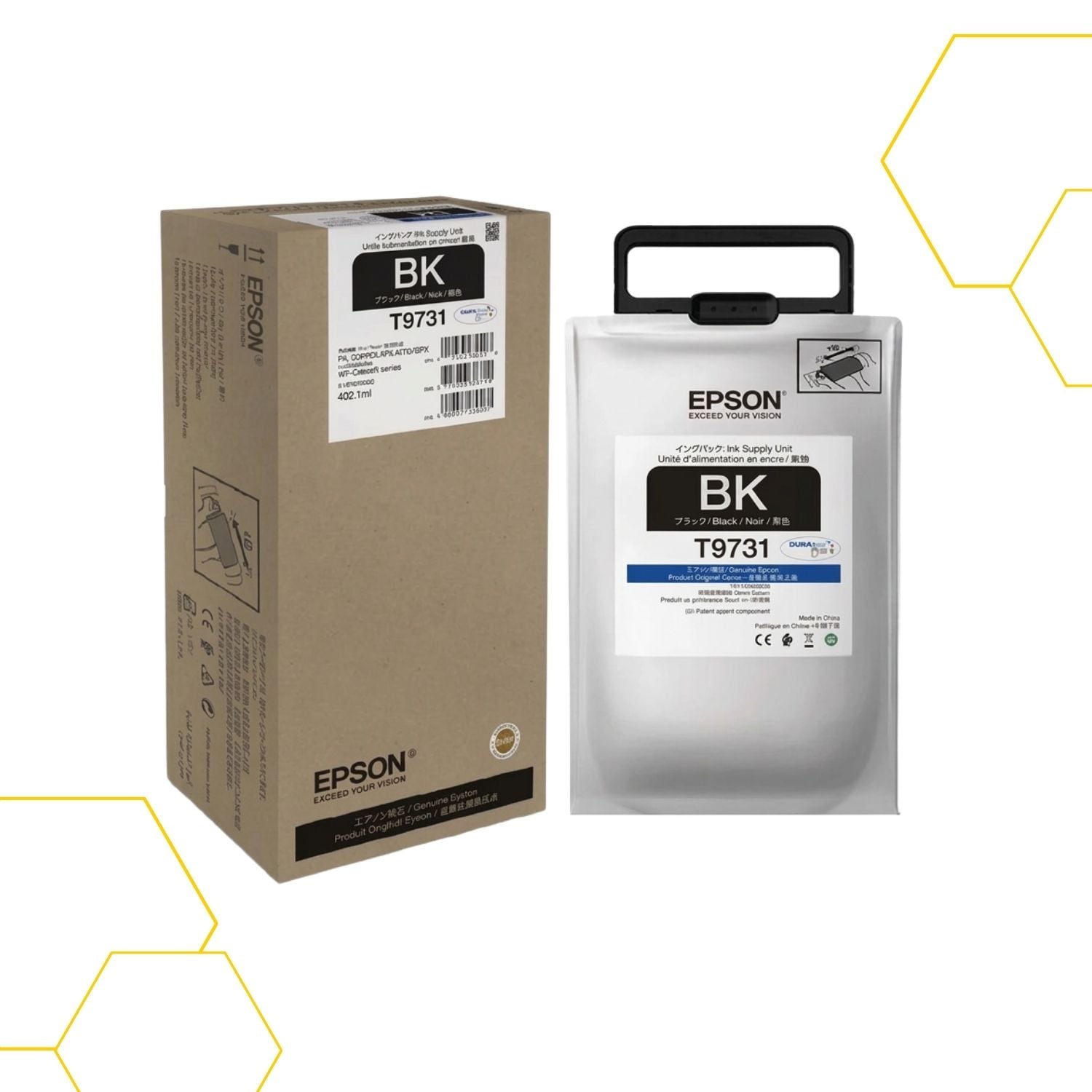 BOLSA DE TINTA EPSON T973120 NEGRO ALTA CAPACIDAD PARA WORKFORCE PRO WF-C869R - 1