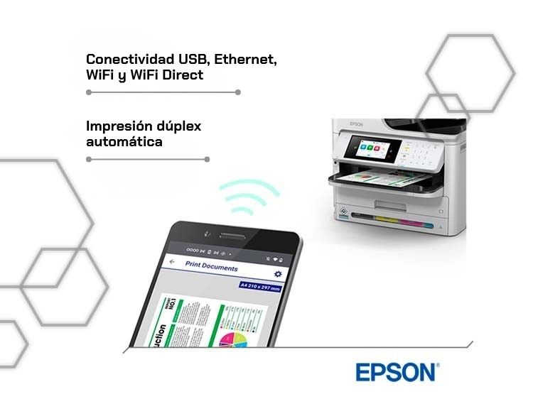 IMPRESORA MULTIFUNCIONAL EPSON WORKFORCE PRO WF-C5891 COLOR PRECISIONCORE WIFI DÚPLEX - 4