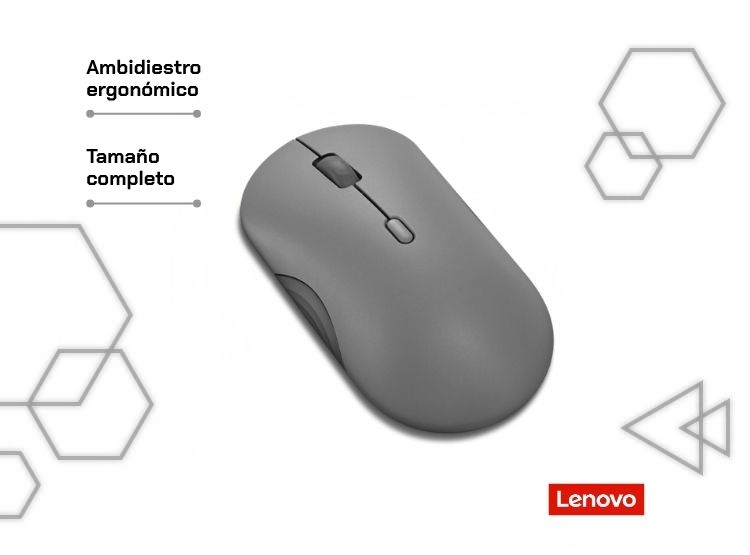 MOUSE LENOVO 350 BLUETOOTH 5.3 SILENCIOSO LUNA GREY 2400 DPI SIN BATERÍA - 3
