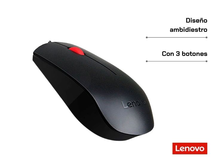 MOUSE ÓPTICO LENOVO ESSENTIAL 4Y50R20863 USB 1600 DPI NEGRO - 3