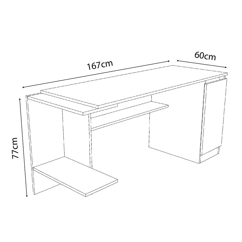 ESCRITORIO GAMER MOVENDA MUEBLES GAMER NR02 47 CM X 140 CM BLANCO NR 02 1 PUERTA - 7