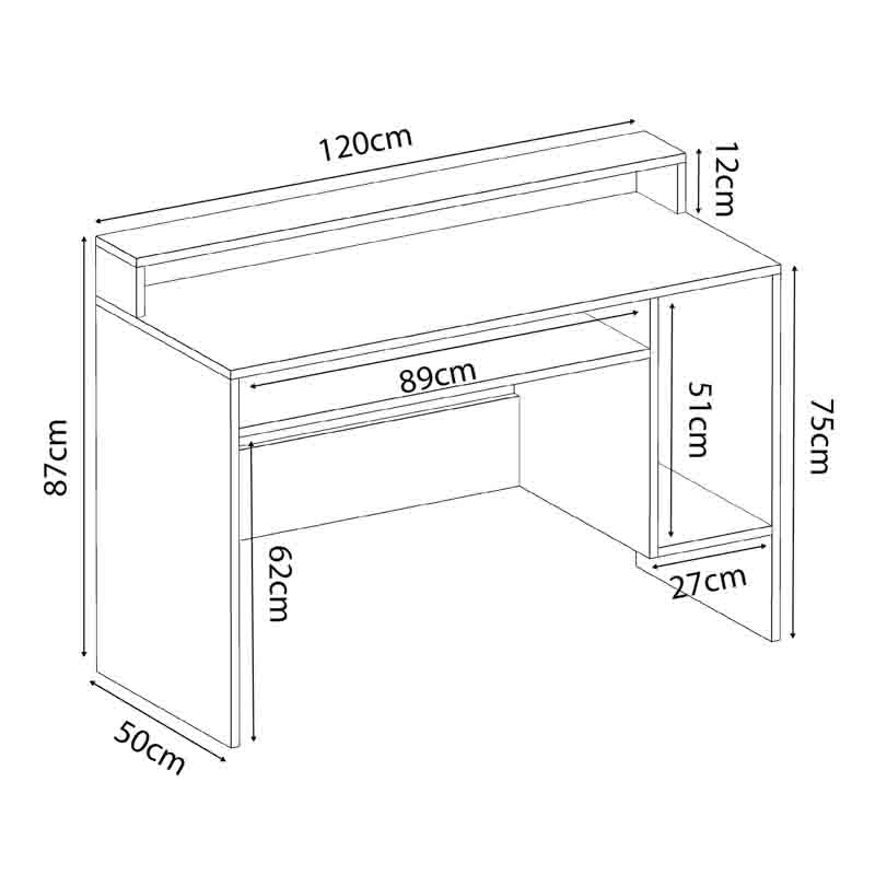 ESCRITORIO GAMER NRO07 120CM NEGRO/ AMARILLO MOVENDA MUEBLES - 2