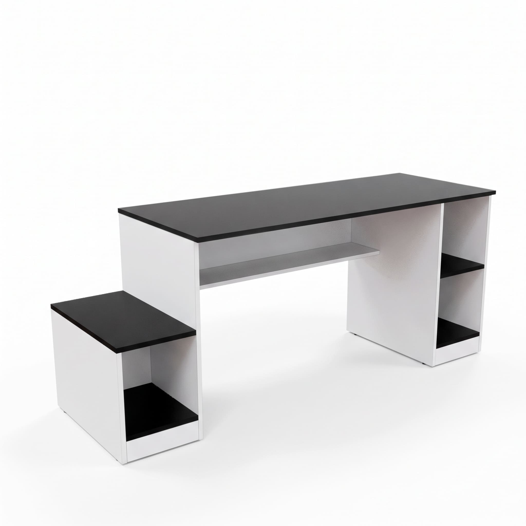 ESCRITORIO GAMER NR05 180CM NEGRO/ BLANCO MOVENDA MUEBLES - 6