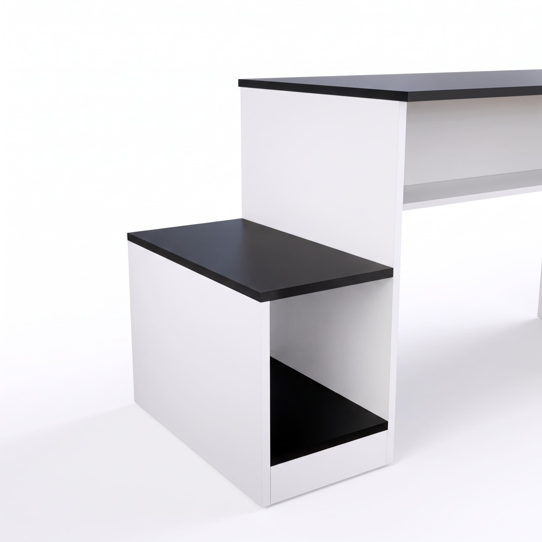 ESCRITORIO GAMER NR05 180CM NEGRO/ BLANCO MOVENDA MUEBLES - 7