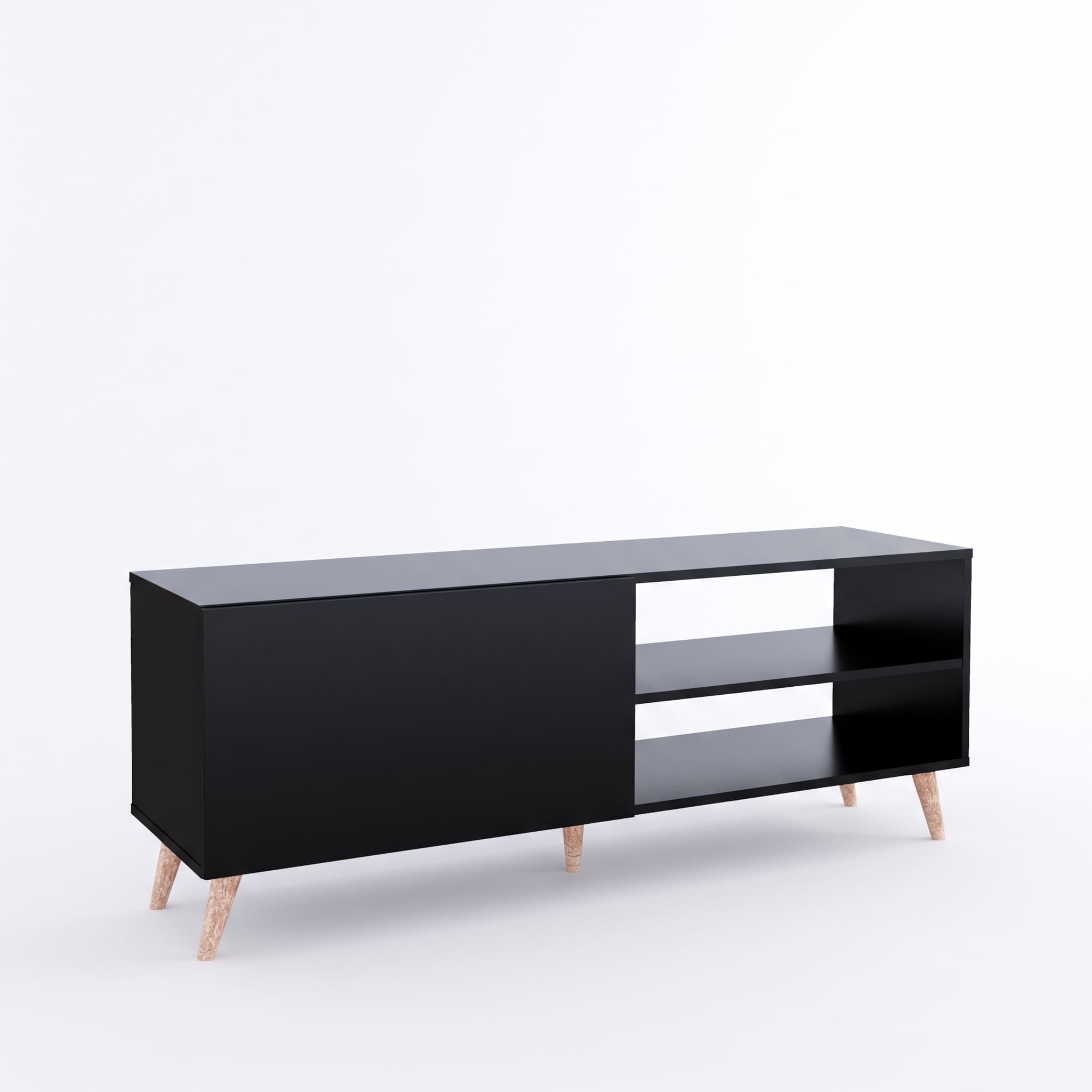 MESA DE TV MOVENDA MUEBLES HARMONIA 65' 1 PUERTA MOVENDA NEGRO - 5