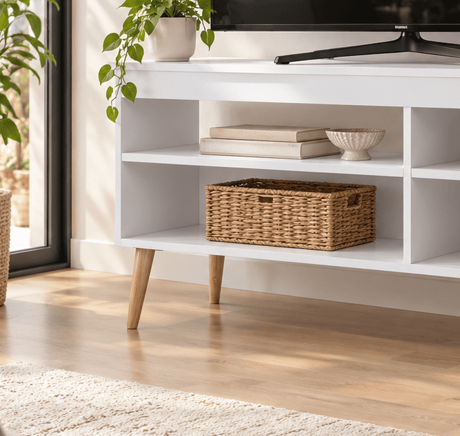 MESA DE TV NOVO HAMBURGO 65' MOVENDA BLANCO - 2