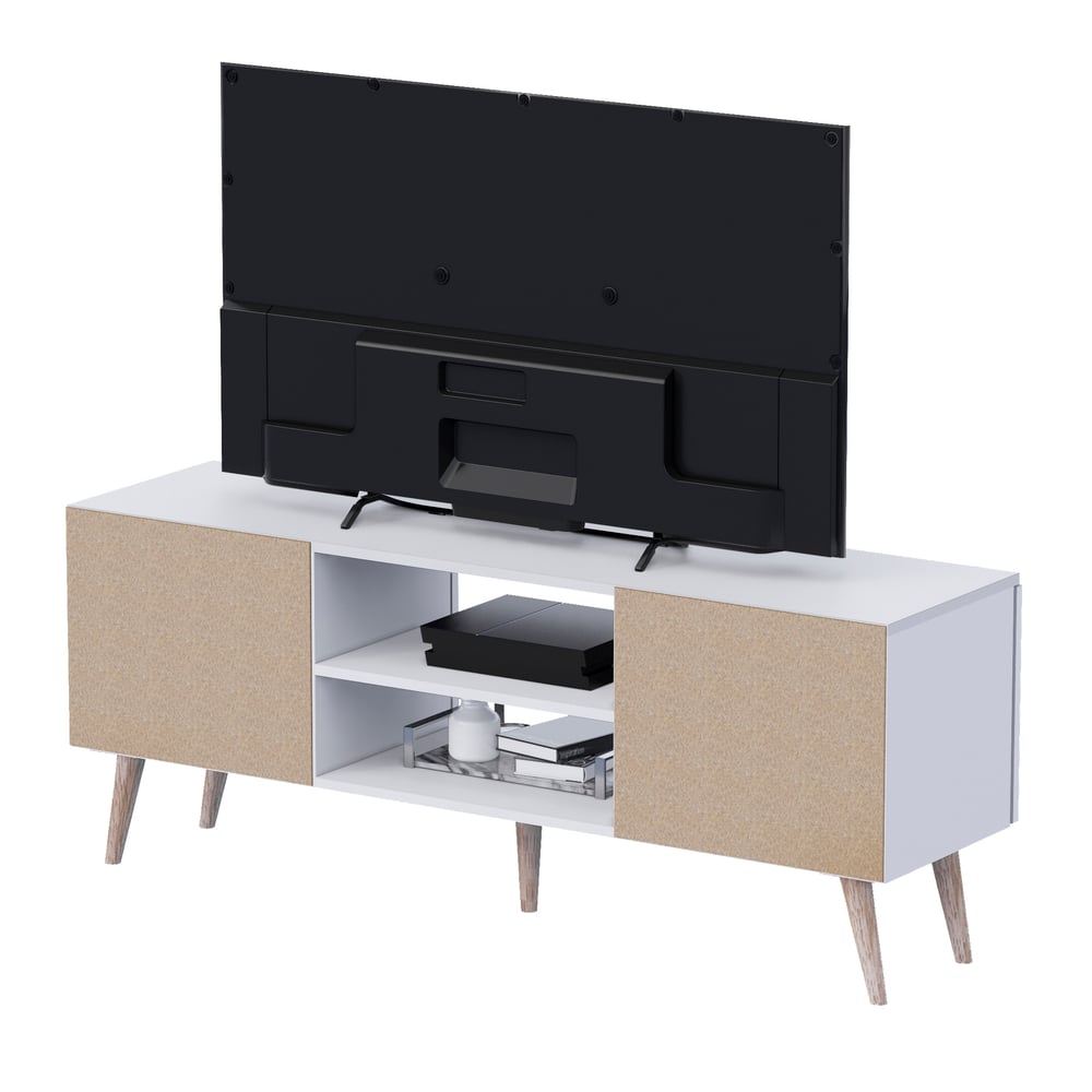 MESA DE TV ROCA SALES 65' 2 PUERTAS MOVENDA BLANCO - 8