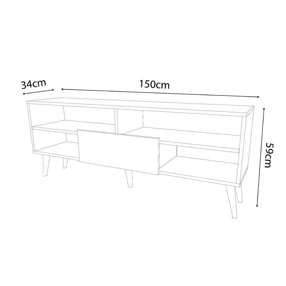 MESA DE TV MOVENDA MUEBLES SAO LEOPOLDO 65' 1 PUERTA MOVENDA BLANCO - 9