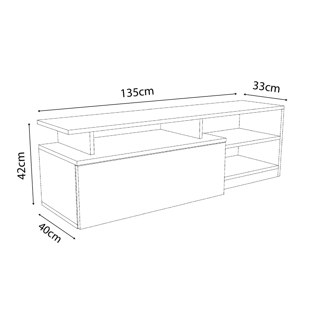 MESA DE TV MOVENDA MUEBLES CANOAS 55' 1 PUERTA MOVENDA GALES - 9