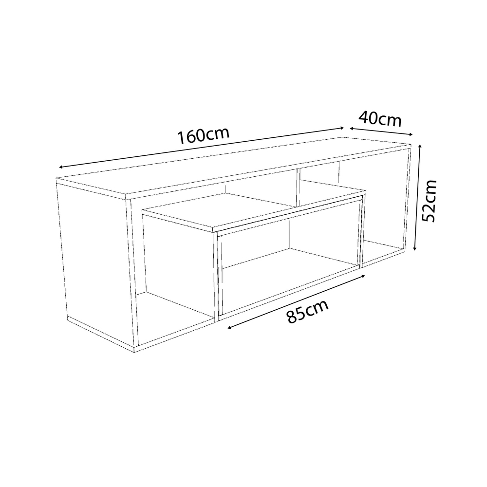 MESA DE TV MOVENDA MUEBLES GUAIBA EXTENSIBLE 65' MOVENDA NEGRO - 9