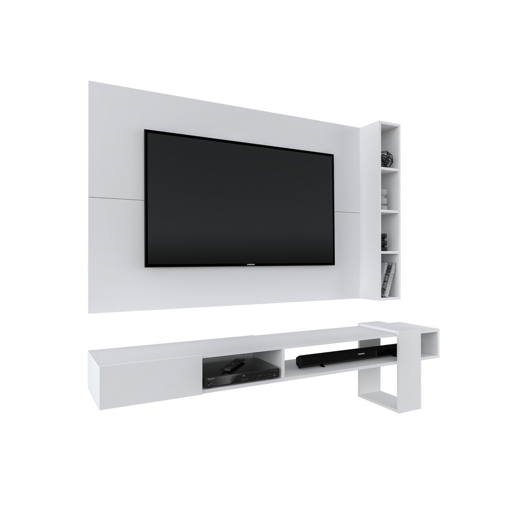 CENTRO DE ENTRETENIMIENTO MOVENDA MUEBLES GRAVATAI 65' MESA DE TV Y PANEL MOVENDA BLANCO - 7
