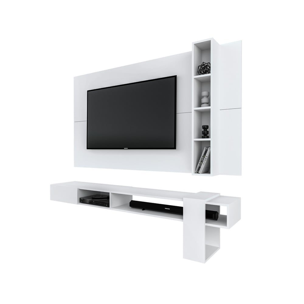 CENTRO DE ENTRETENIMIENTO MOVENDA MUEBLES GRAVATAI 65' MESA DE TV Y PANEL MOVENDA BLANCO - 8