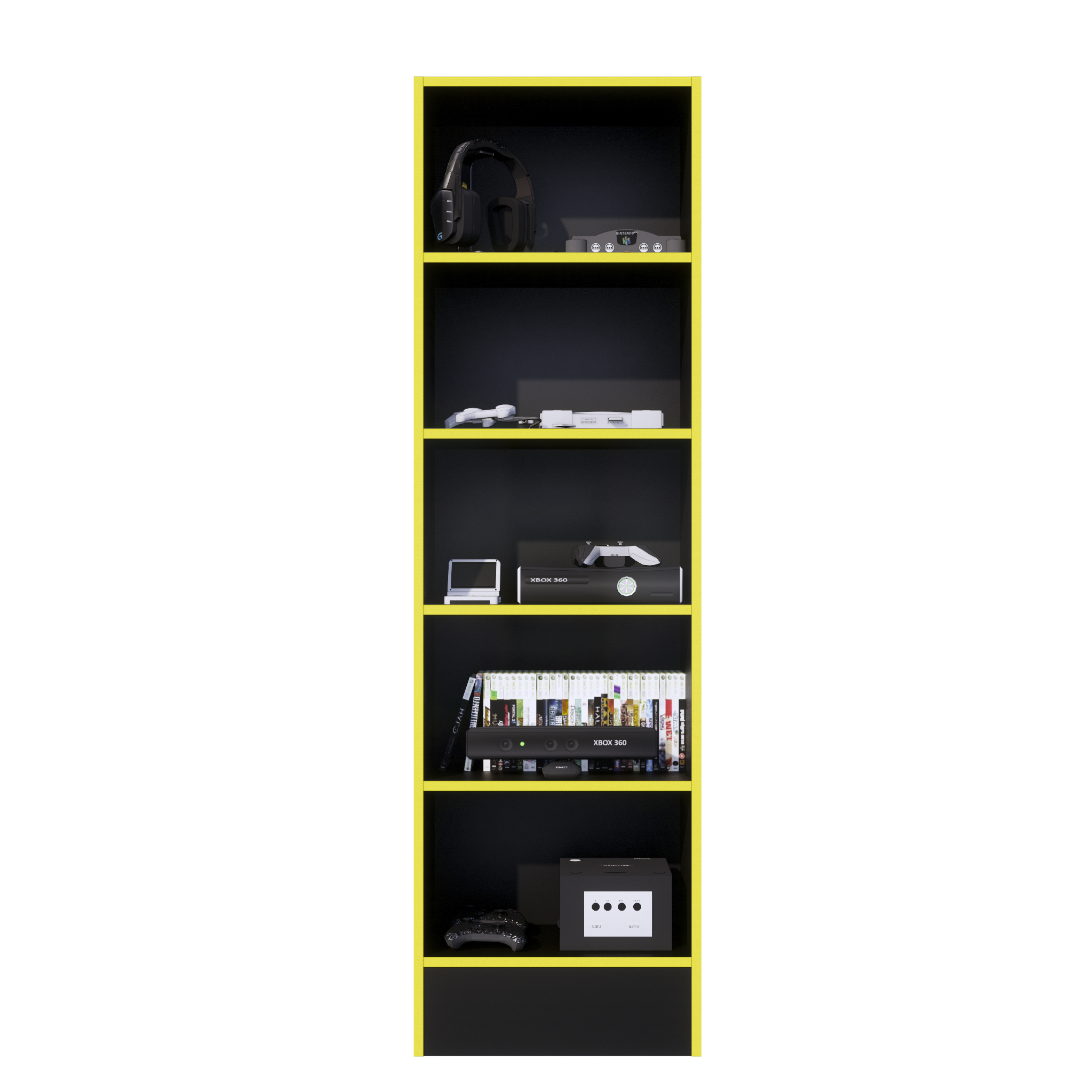 ESTANTE GAMER NR 01 177X52CM NEGRO/ AMARILLO - 7