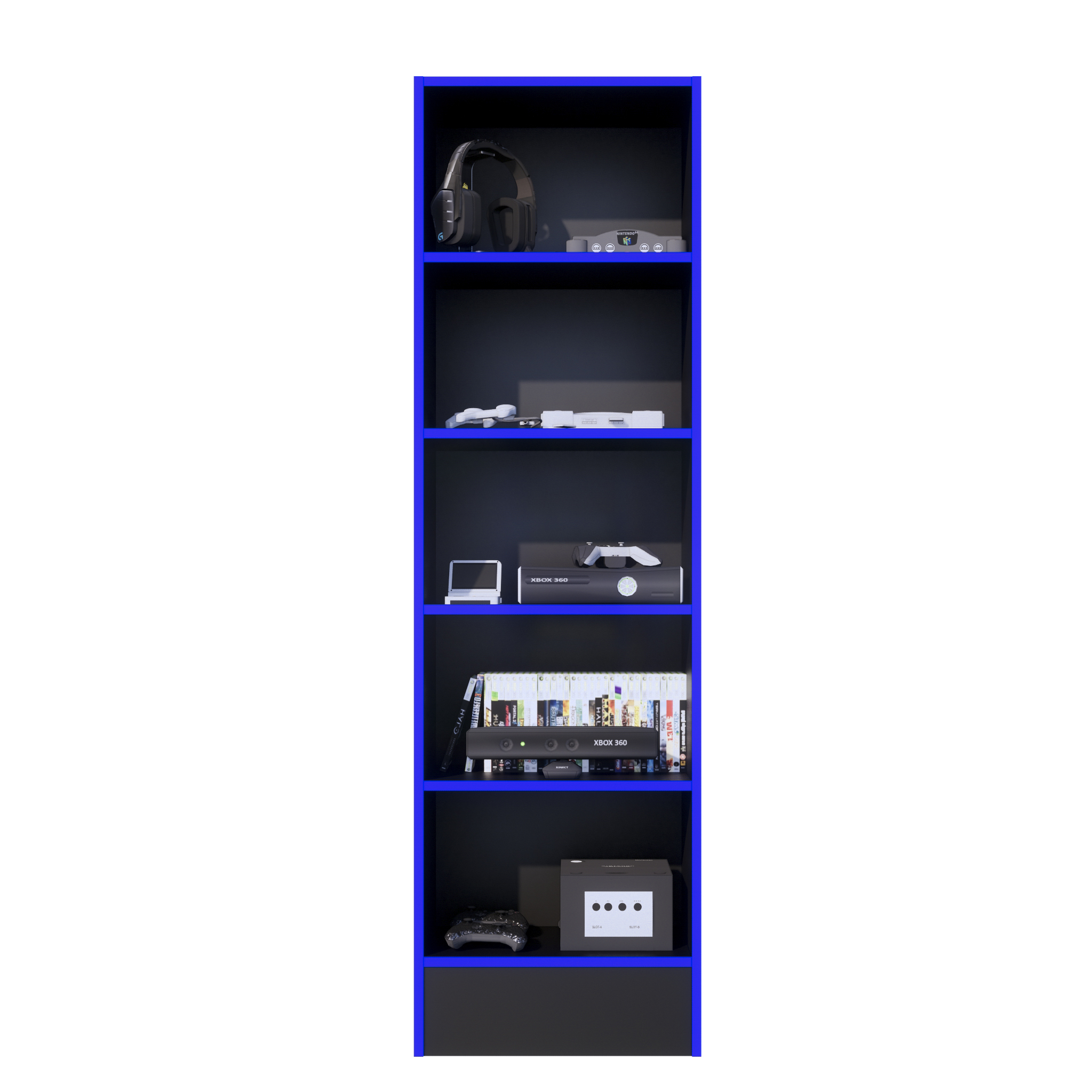 ESTANTE MOVENDA MUEBLES NEGRO MATE GAMER NR 01 177X52CM - 7