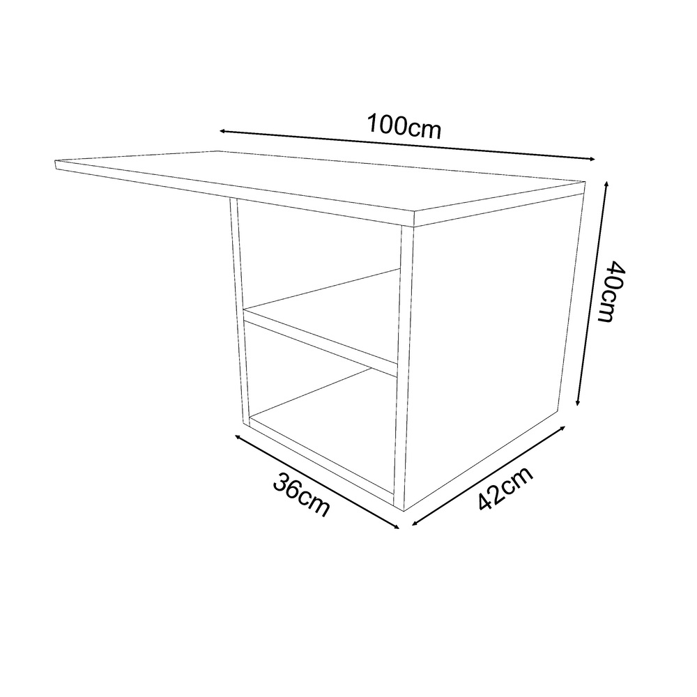ESCRITORIO MOVENDA MUEBLES LUIZA 100 CM X 42 CM BLANCO EMPOTRABLE - 7