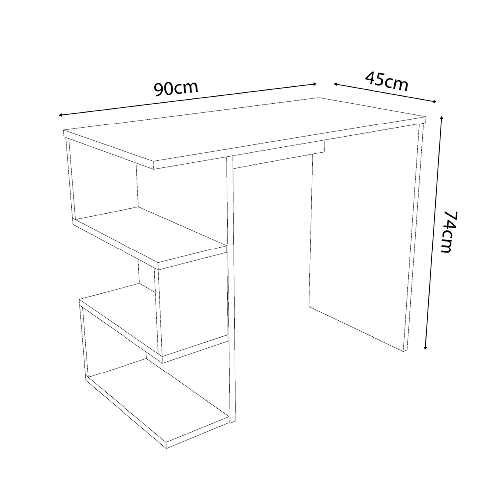 ESCRITORIO MOVENDA MUEBLES MARILIA 90 CM X 45 CM BLANCO - 8