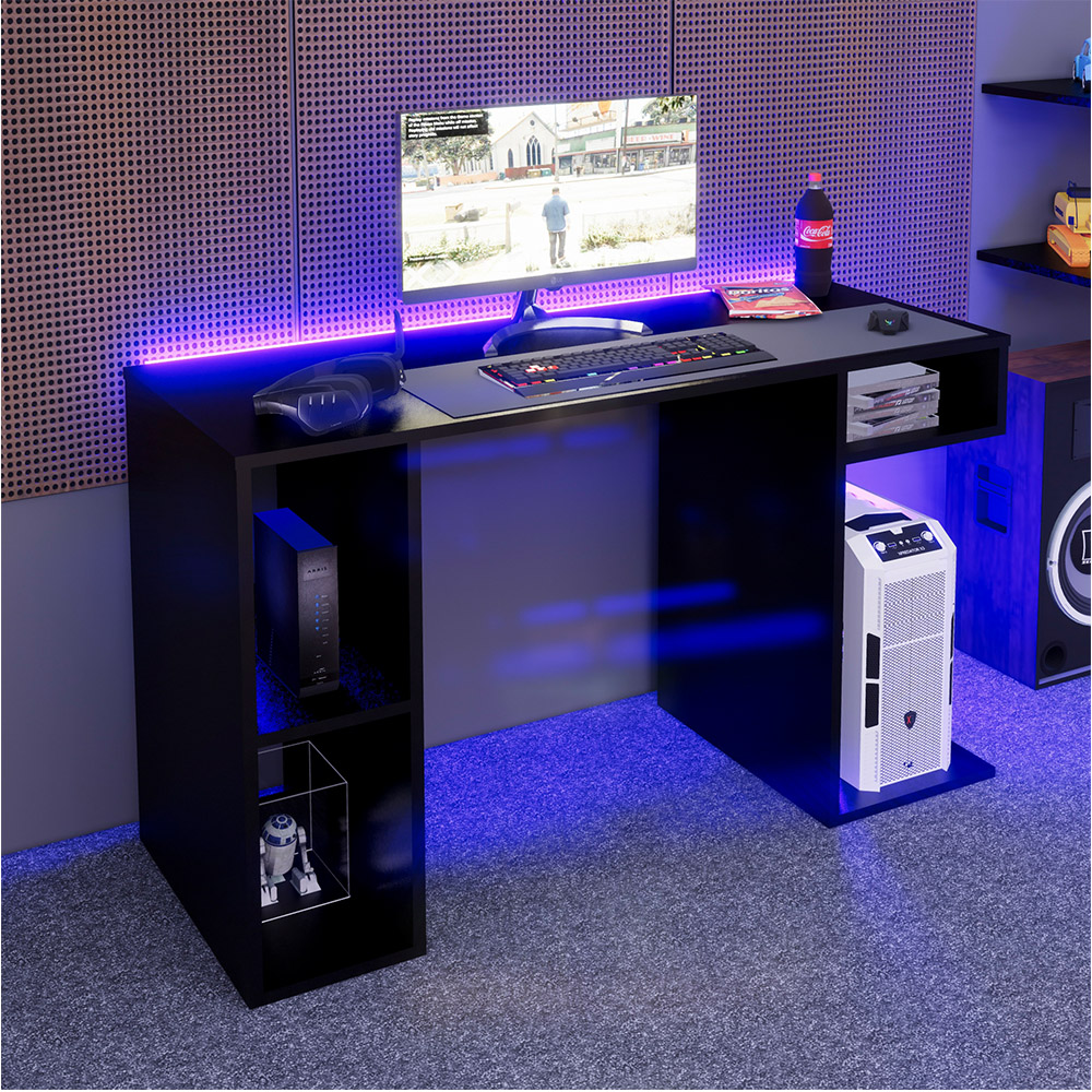 ESCRITORIO GAMER MOVENDA MUEBLES GAMER NR01 49 CM X 120 CM NEGRO NR 01 - 6