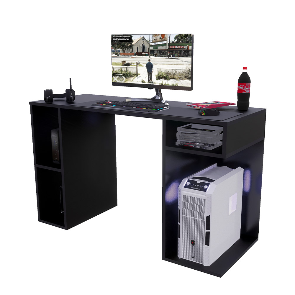 ESCRITORIO GAMER MOVENDA MUEBLES GAMER NR01 49 CM X 120 CM NEGRO NR 01 - 8