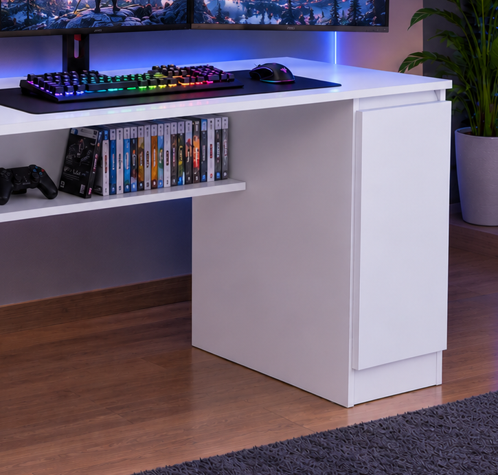 ESCRITORIO GAMER MOVENDA MUEBLES GAMER NR02 47 CM X 140 CM BLANCO NR 02 1 PUERTA FULL - 3