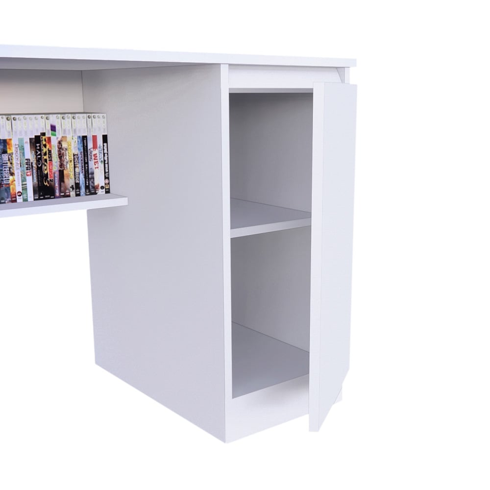 ESCRITORIO GAMER MOVENDA MUEBLES GAMER NR02 47 CM X 140 CM BLANCO NR 02 1 PUERTA FULL - 7