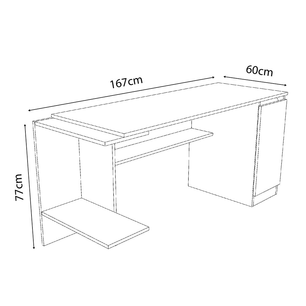ESCRITORIO GAMER MOVENDA MUEBLES GAMER NR02 47 CM X 140 CM BLANCO NR 02 1 PUERTA FULL - 8