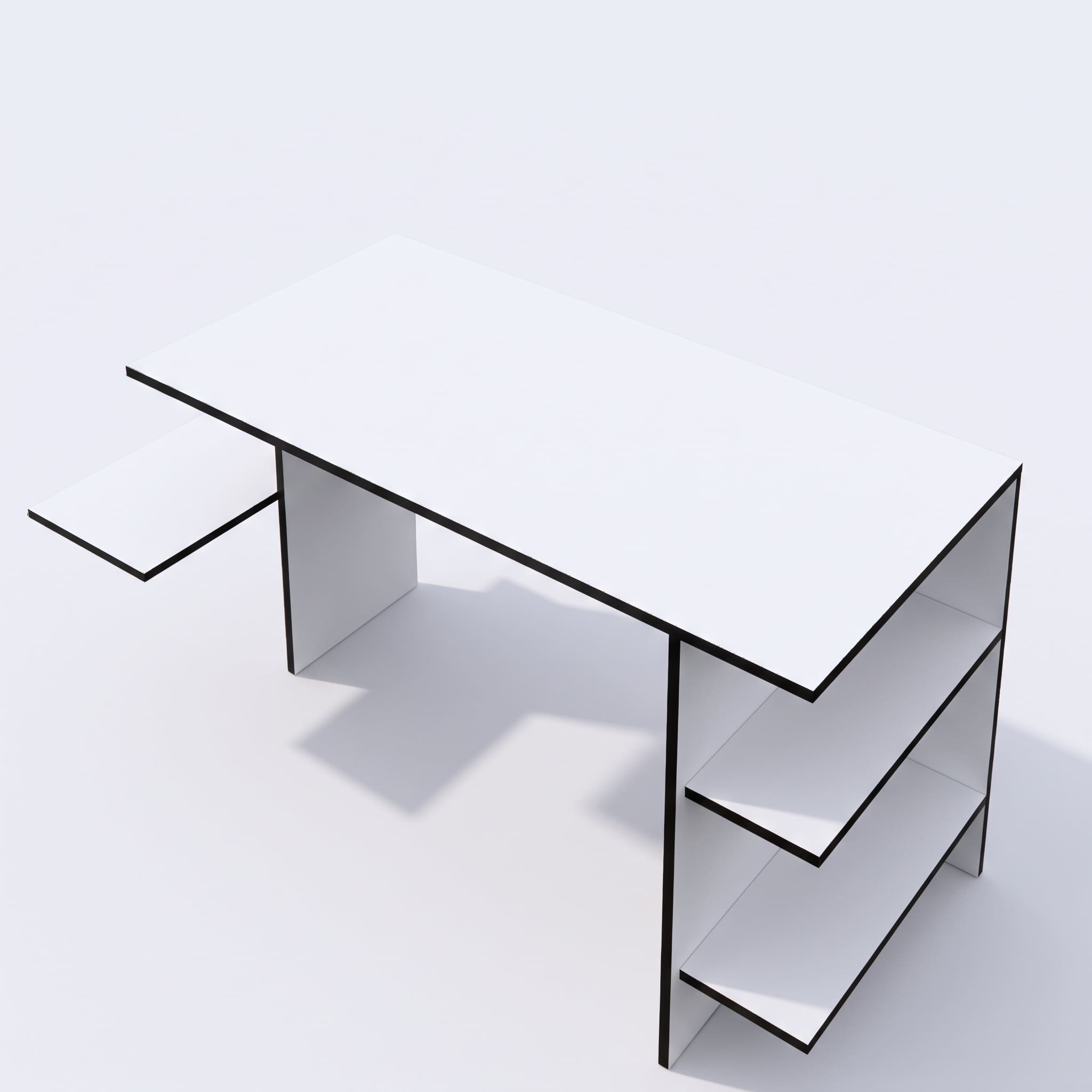 ESCRITORIO GAMER NR 09 136CM MOVENDA BLANCO - 8