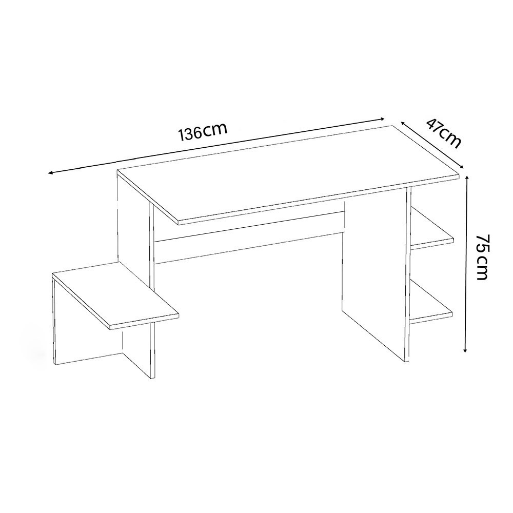 ESCRITORIO GAMER NR 09 136CM MOVENDA BLANCO - 9