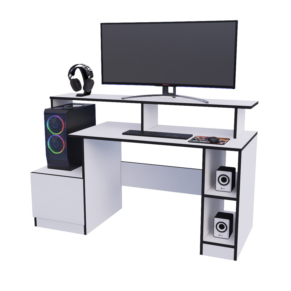 ESCRITORIO GAMER MOVENDA MUEBLES GAMER 13 150 CM X 60 CM BLANCO NR 13 - 6