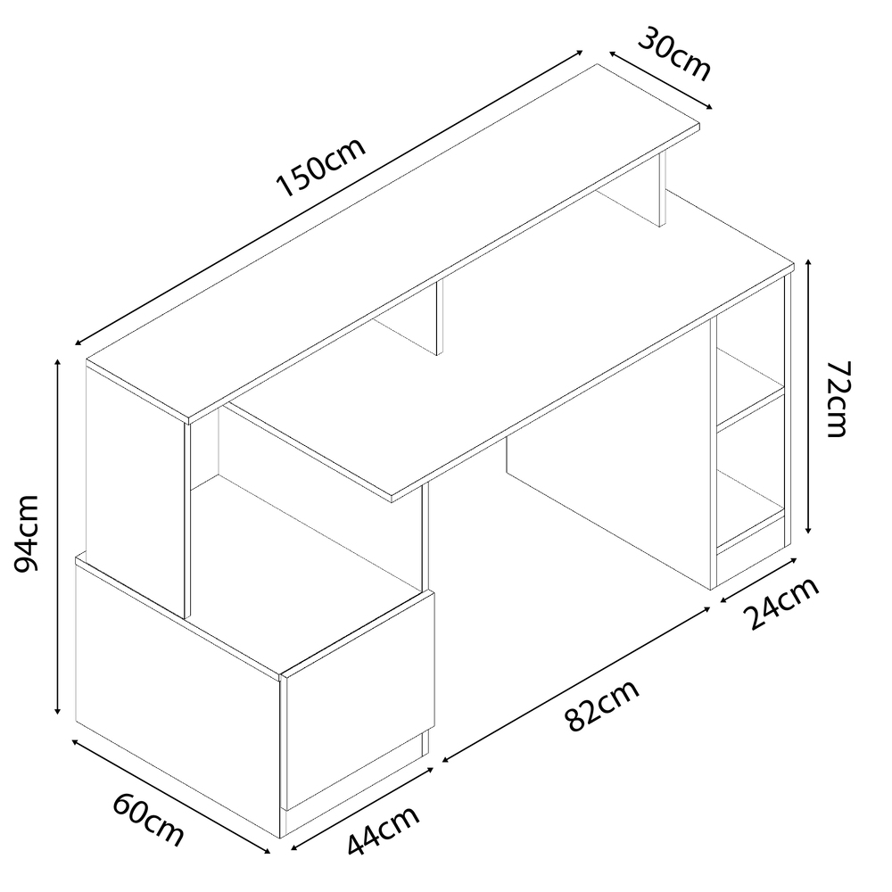 ESCRITORIO GAMER MOVENDA MUEBLES GAMER 13 150 CM X 60 CM BLANCO NR 13 - 9