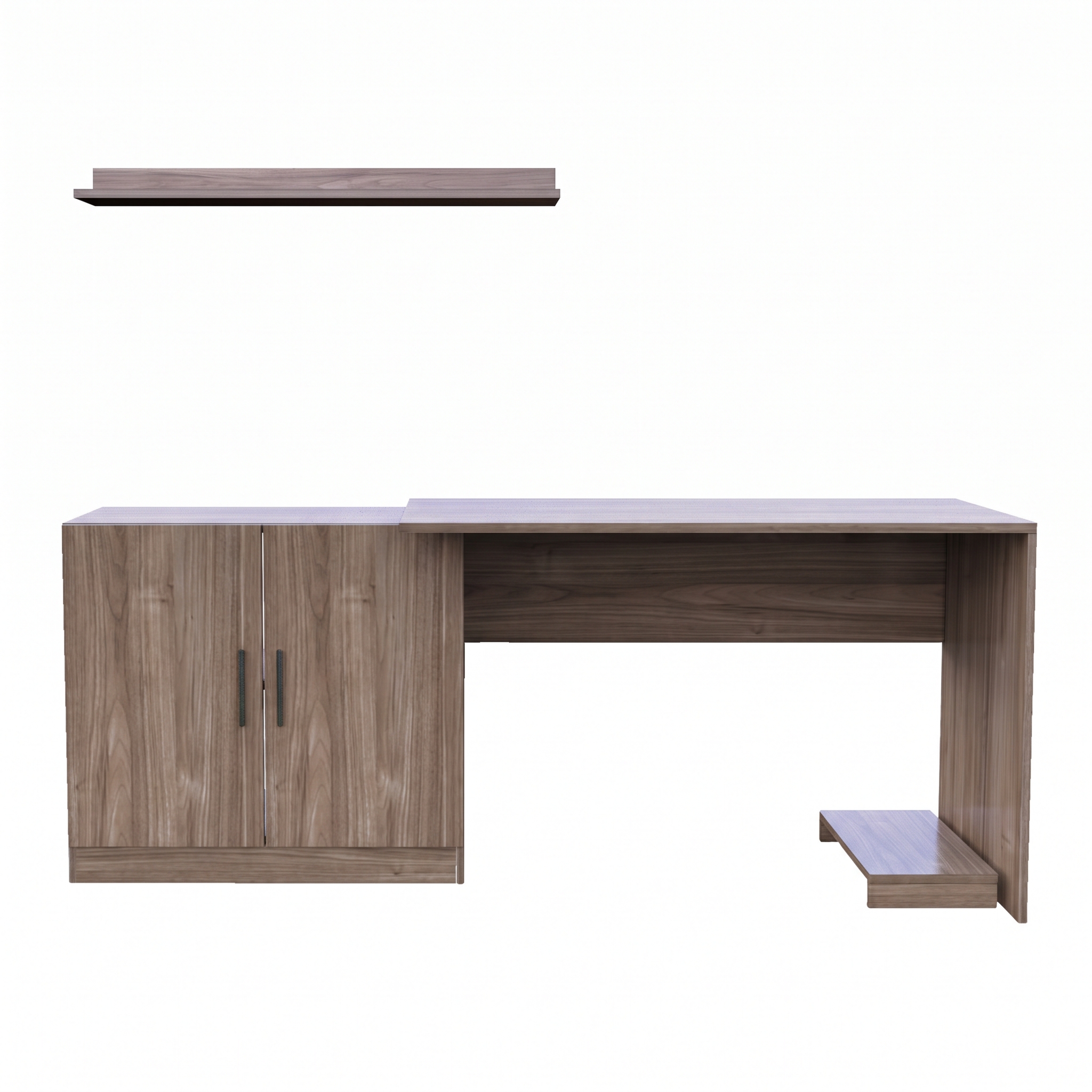 ESCRITORIO MOVENDA MUEBLES CLARA 188 CM X 60 CM MARRÓN CON REPISA Y PORTA CPU CM 2 PUERTAS GALES - 8