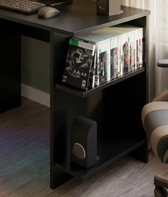 ESCRITORIO GAMER MOVENDA MUEBLES GAMER 10 121 CM X 50 CM NEGRO - 4
