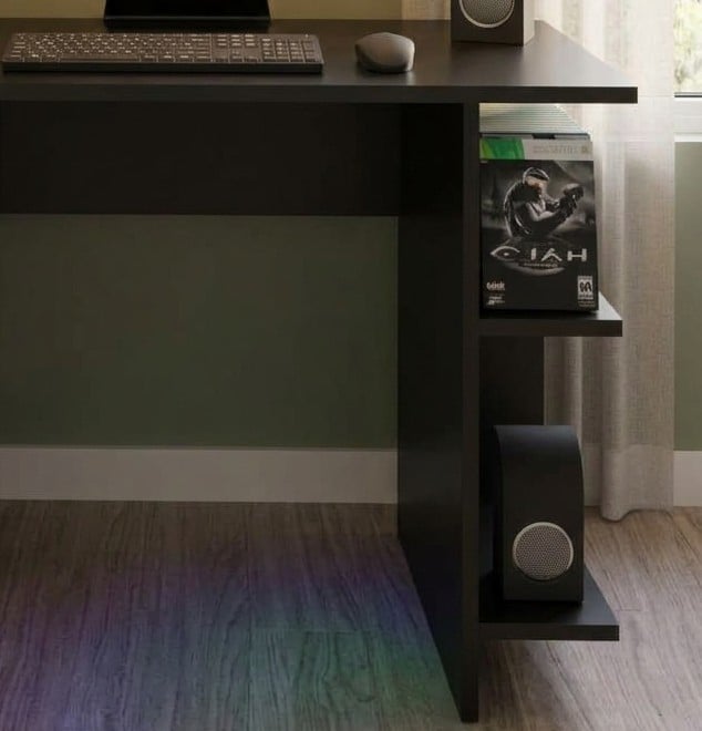 ESCRITORIO GAMER MOVENDA MUEBLES GAMER 10 121 CM X 50 CM NEGRO - 5