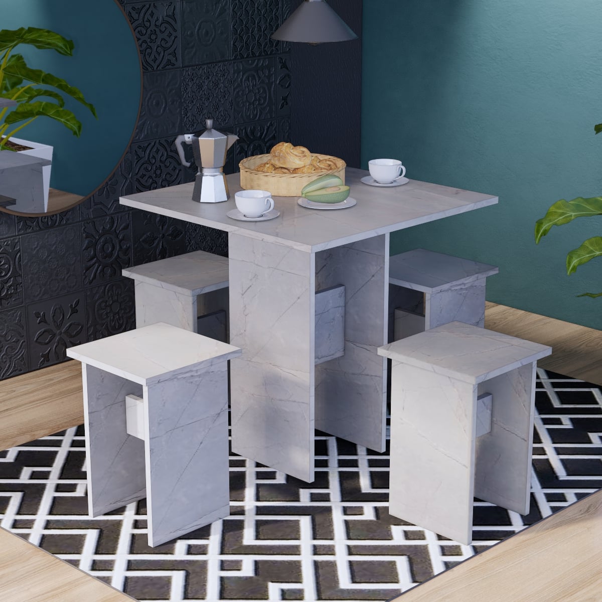 JUEGO DE COMEDOR NEIVA 4 PERSONAS MOVENDA IBIZA - 2