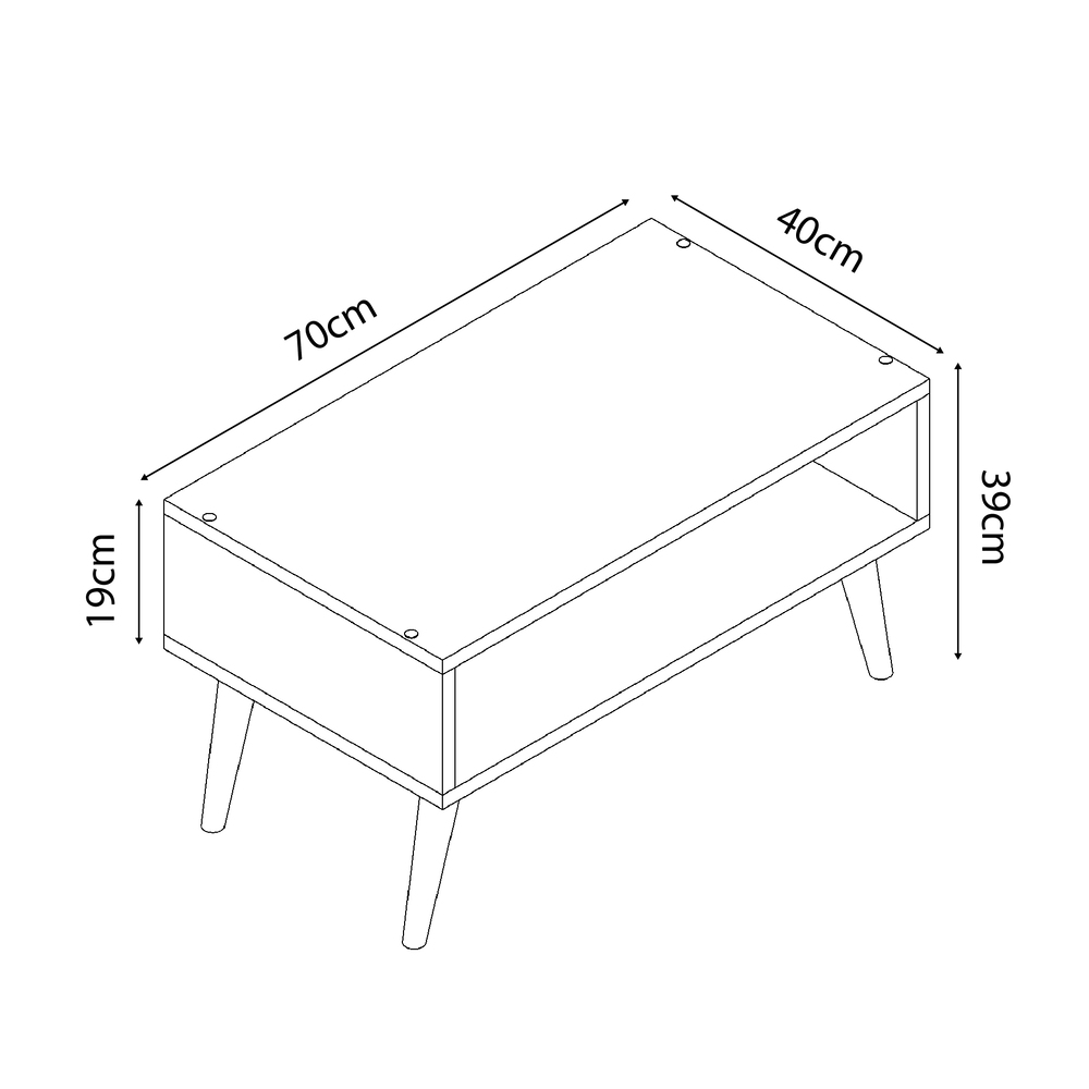 MESA DE CENTRO MOVENDA MUEBLES HORTENSIA PATAS DE MADERA MOVENDA DUNA - 7