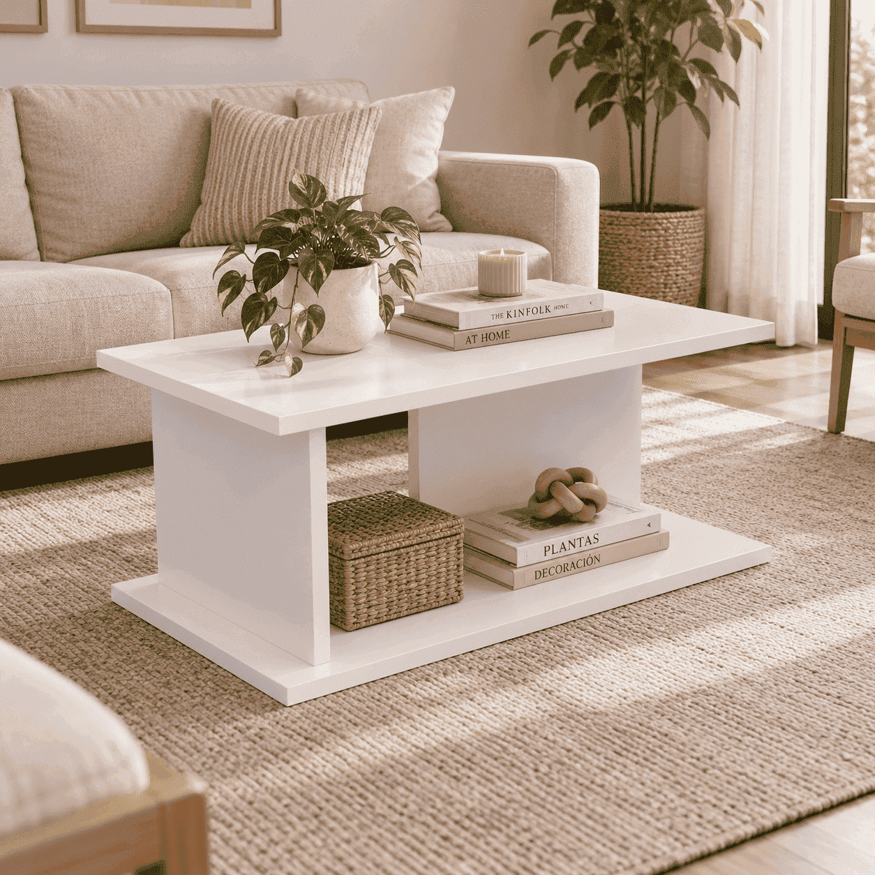 MESA DE CENTRO MOVENDA MUEBLES VIOLETA MOVENDA BLANCO - 1