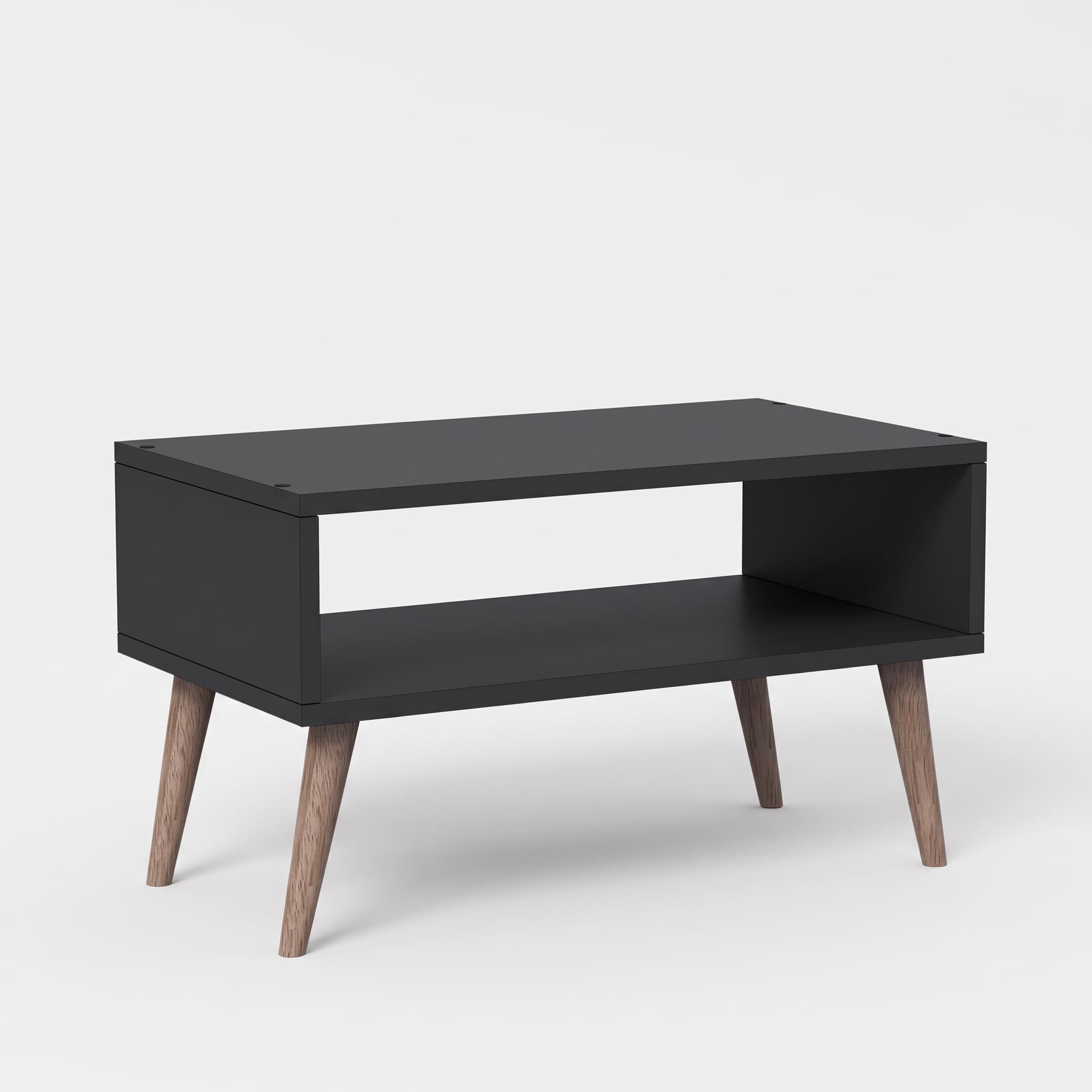 MESA DE CENTRO HORTENSIA PATAS DE MADERA MOVENDA NEGRO - 5