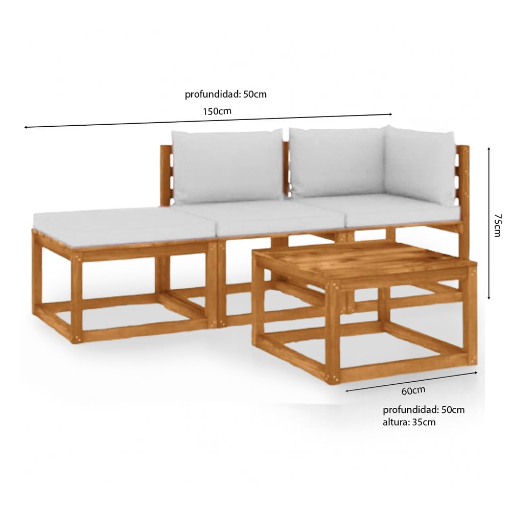 SET DE TERRAZA COLIBRI 3 PERSONAS CON MESA MOVENDA - 3