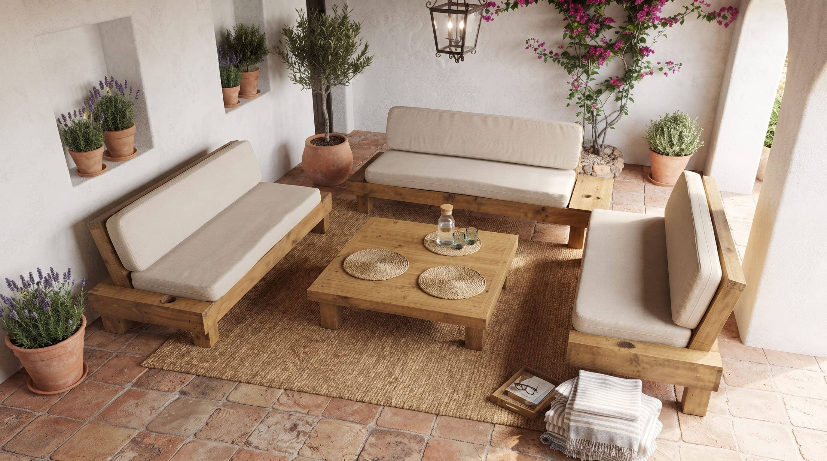 SET JUEGO TERRAZA MOVENDA MUEBLES FAISAN 6 PERSONAS MESA MADERA - 4