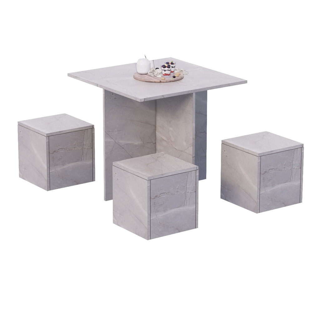 JUEGO COMEDOR MOVENDA MUEBLES CARTAGENA GRIS 4 PERSONAS MOVENDA IBIZA - 8