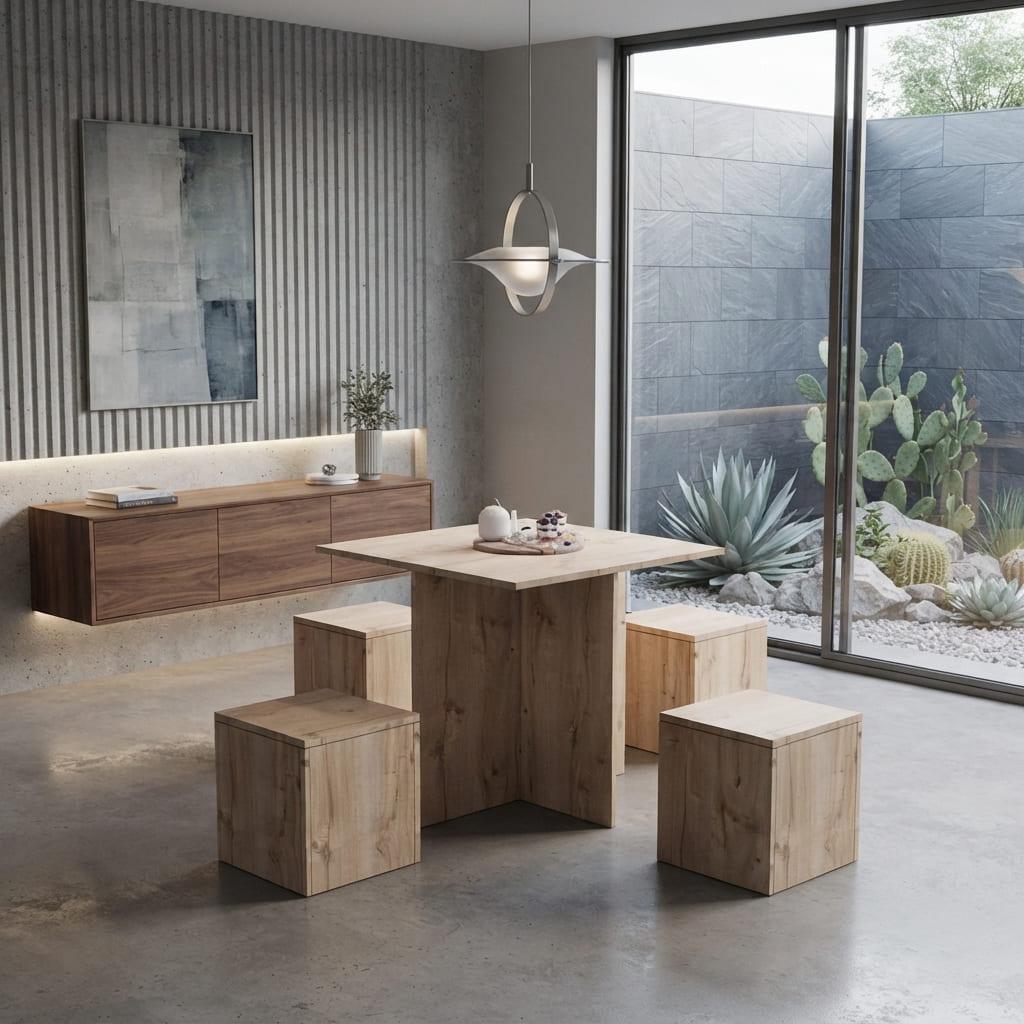 JUEGO COMEDOR MOVENDA MUEBLES CARTAGENA BEIGE 4 PERSONAS MOVENDA - 5