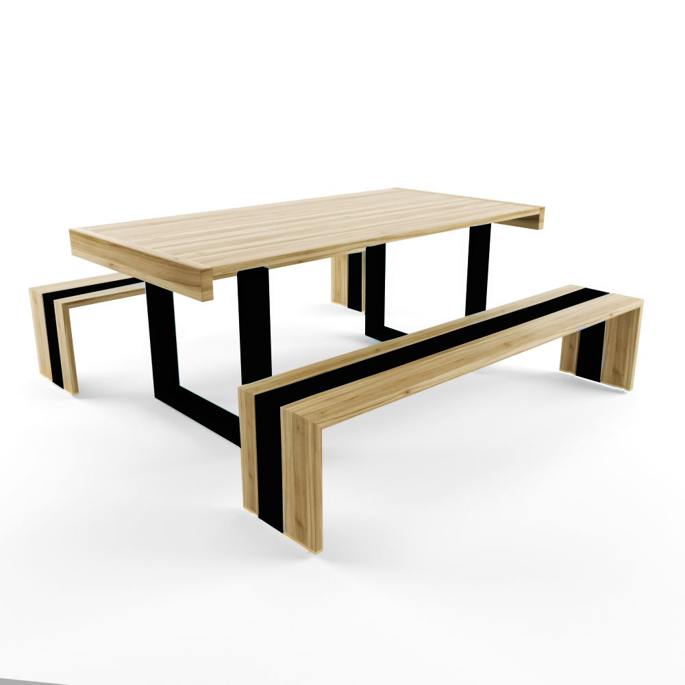 JUEGO COMEDOR MOVENDA MUEBLES LETICIA 4 PERSONAS MADERA - 7