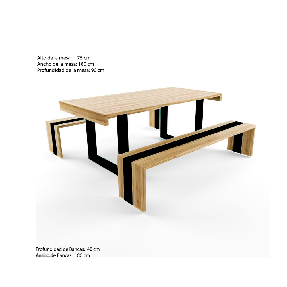 JUEGO COMEDOR MOVENDA MUEBLES LETICIA 4 PERSONAS MADERA - 8