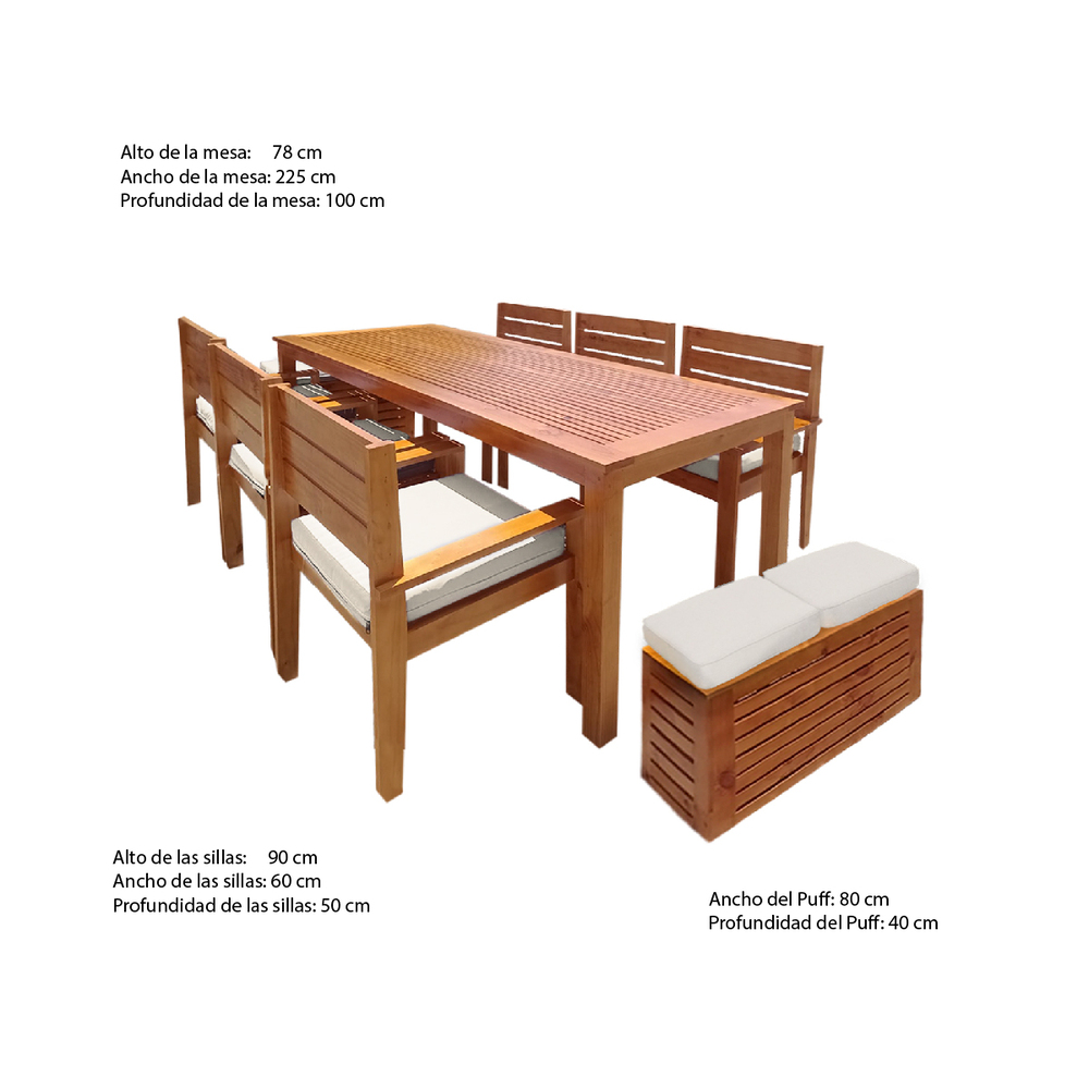 JUEGO COMEDOR MOVENDA MUEBLES BOGOTA 8 PERSONAS MADERA - 9