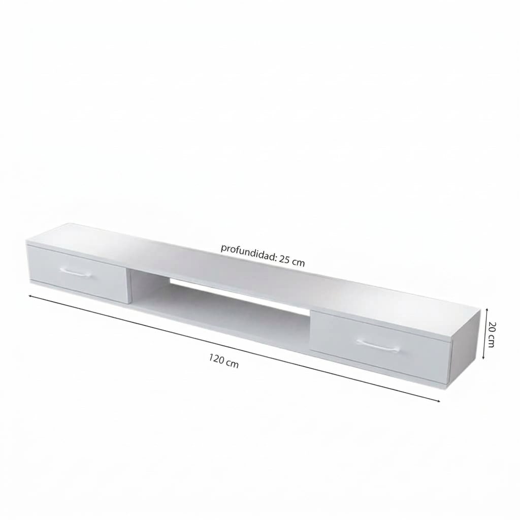 MESA DE TV MOVENDA MUEBLES CAMBARA 50' MOVENDA JALADOR OVALADO BLANCO - 7